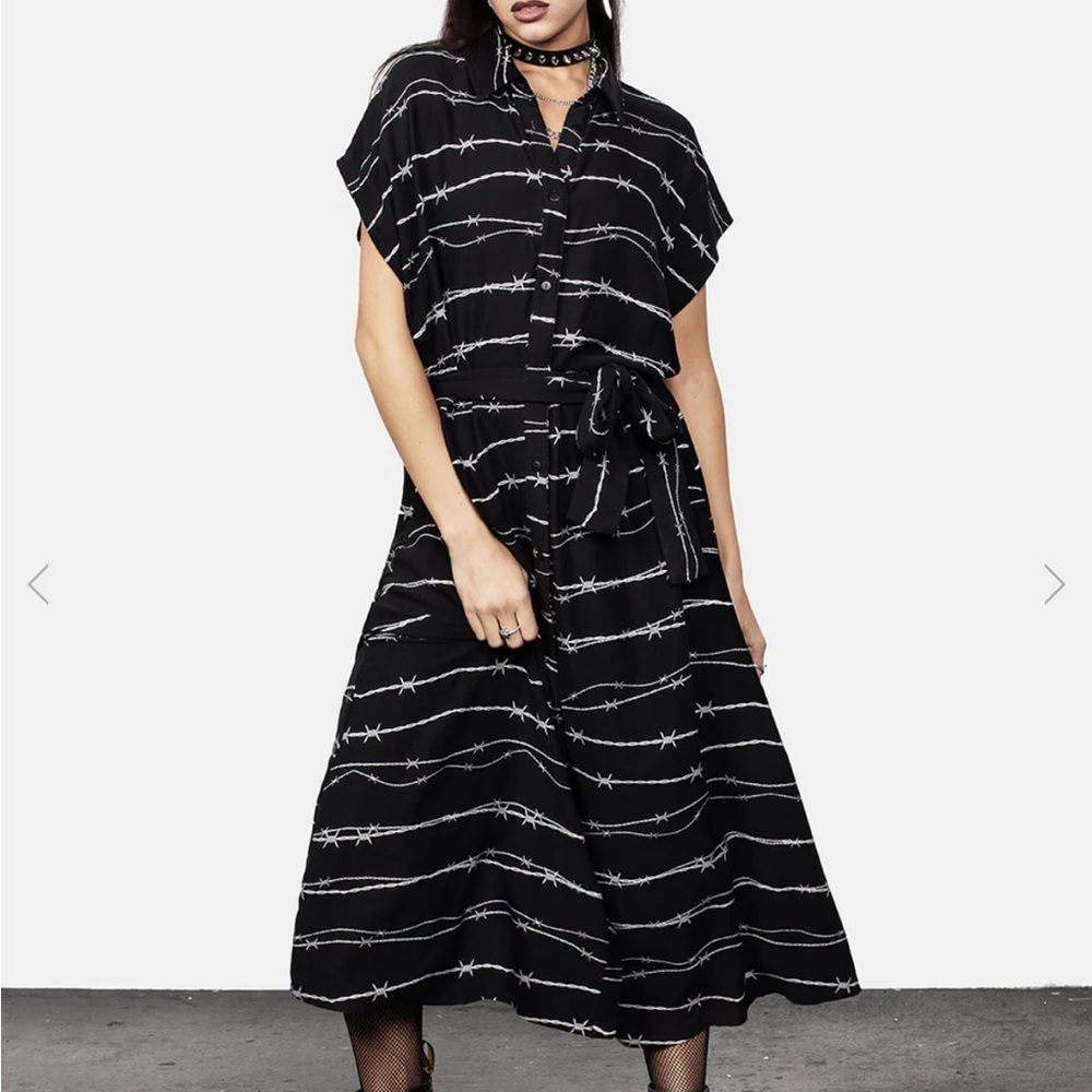 Disturbia Barbed Midi Shirt Dress